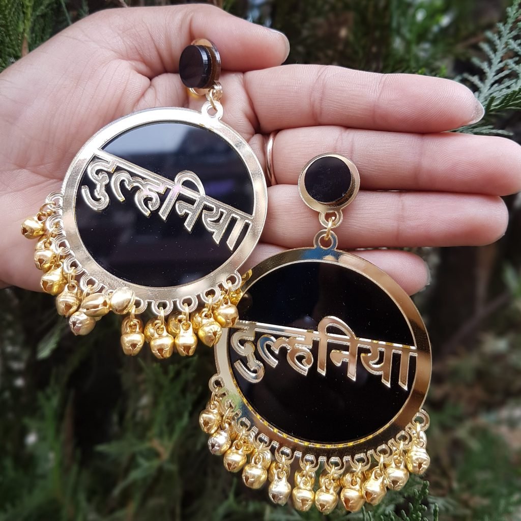 Handmade dulhaniya ghunghroo earrings for bride to be - Blingtastic Jewel
