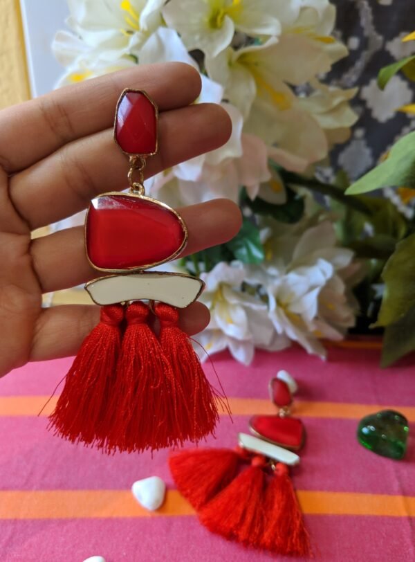 Western Red Thread Earring BJW003 - Image 2