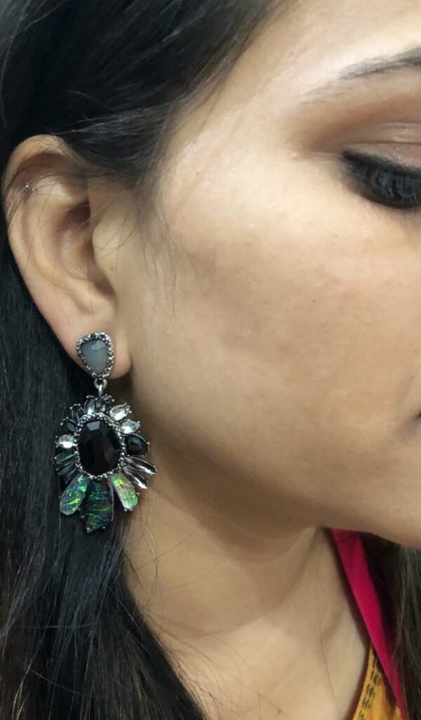 Western Black Stone Earring BJW002 - Image 2