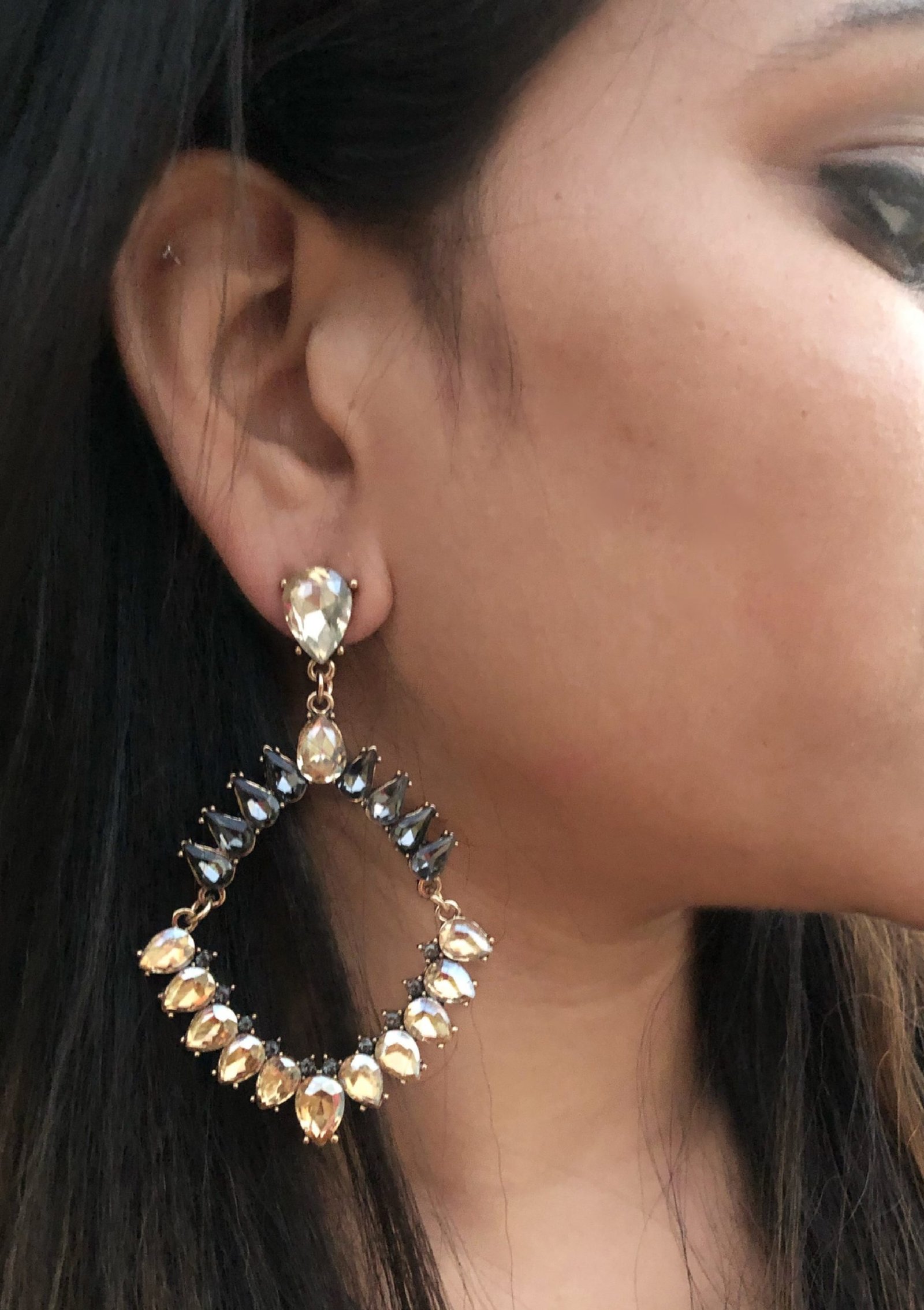 Full Circles- Black and Golden Earrings