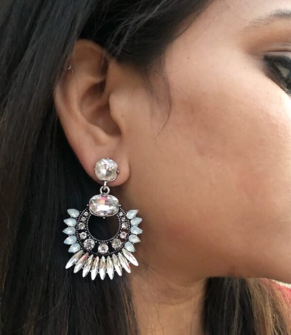 Western White Stone Earring BJW012 - Image 2