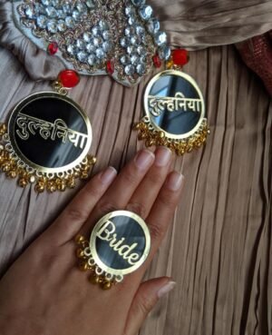 Dulhaniya earrings & ring combo