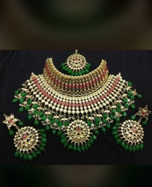 green choker meenakari bridal jewellery