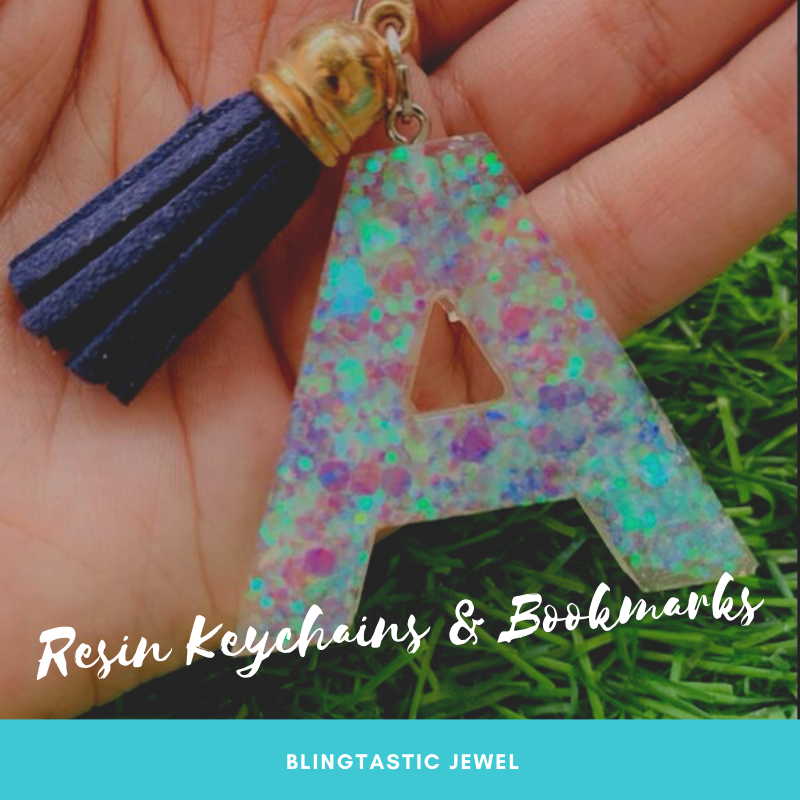 resin keychains and bookmarks