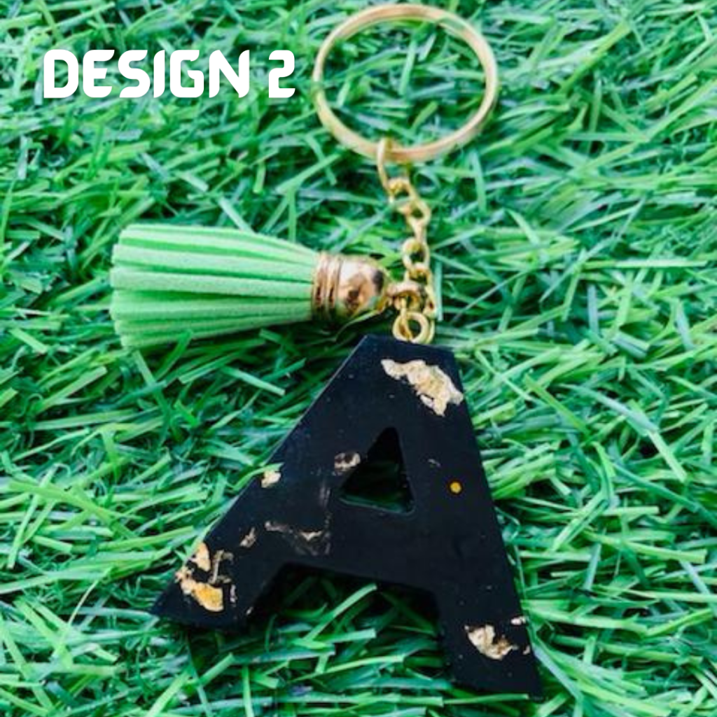 Glitter Letter Keychain A-Z - Personalized Initial Alphabet Accessories With Tassel & Glass Ball - View #4