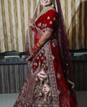 Customized bridal lehenga latkan with jhumkhi