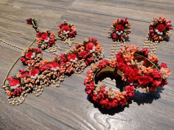 Orange flower jewellery set for haldi