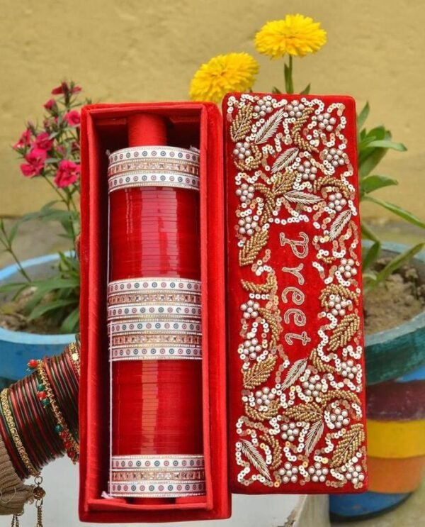 Red customised Churra Box for bride to be