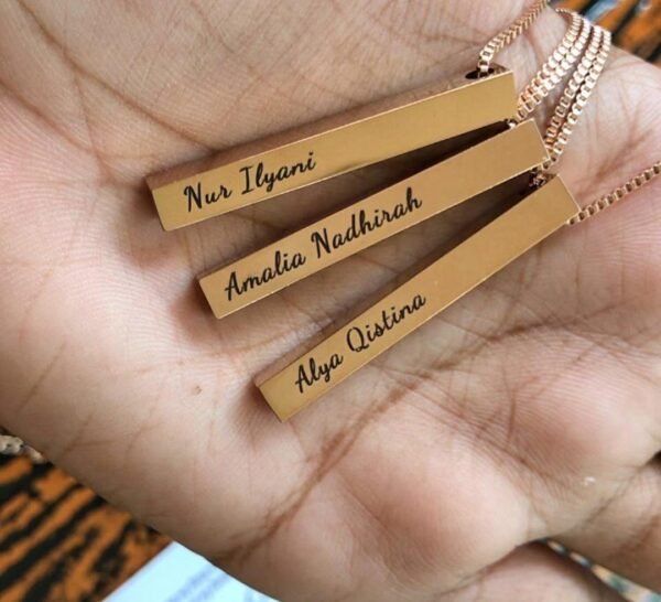 Buy Two Side Personalized Name Bar Necklace