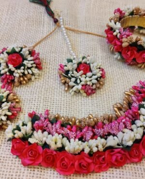 Rose flower jewelry set for haldi