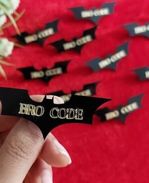 Customized Bro Code brooches for team groom