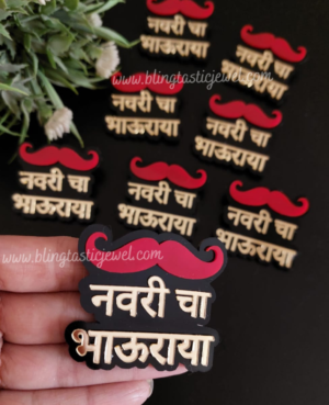 customized brooches for bride and groom team