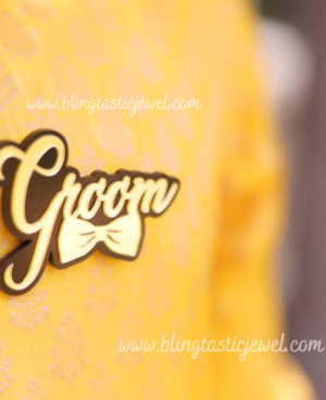 customized brooches for groom to be