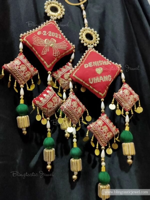 designer customized lehenga latkan for the bride to be