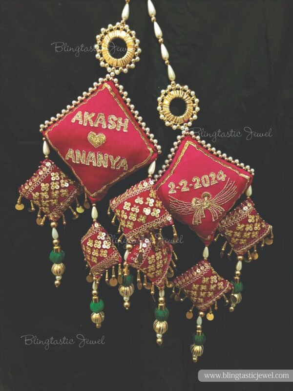 designer customized lehenga latkan for the bride to be