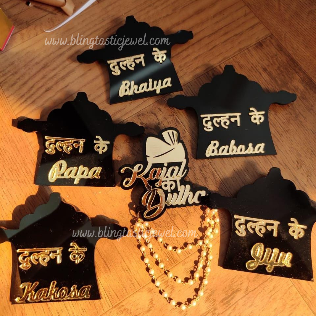 Customized brooches for team groom Set of 6