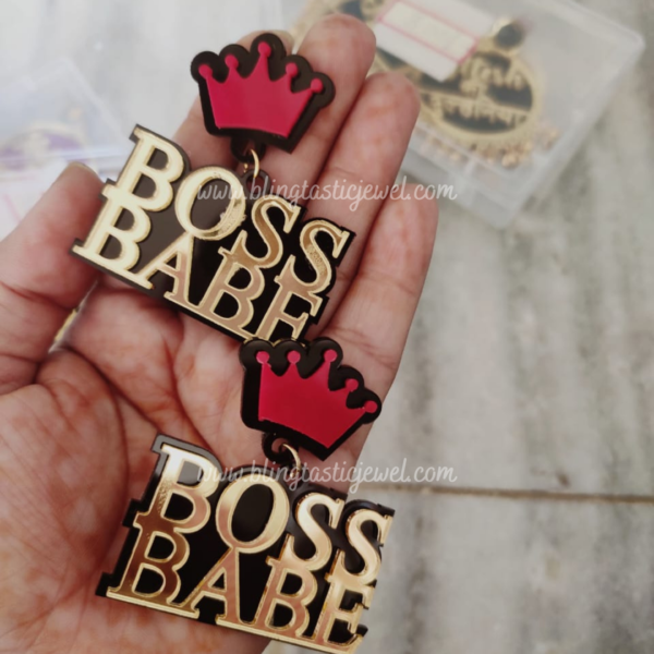 Boss babe customized earrings
