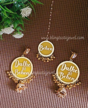 Customized dulhe ki behen earring with mangtikka