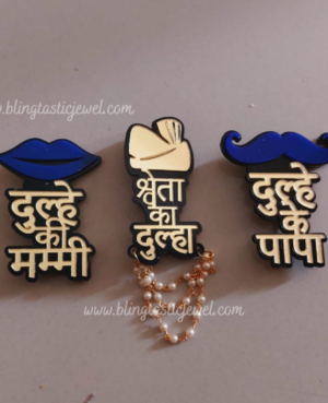 customized brooches for groom and his mother, father