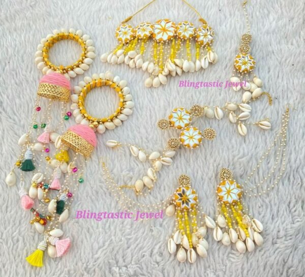 Funky Shell jewellery with Tassel Jumka Kalaree in Beachy Vibes