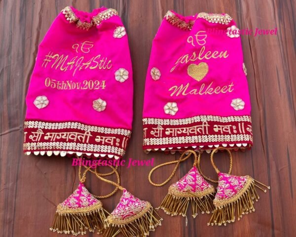 Sada Saubhagyavati Bhava: lace Chooda Cover with Customisation with personal text