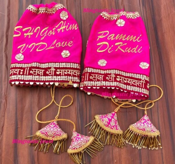 Sada Saubhagyavati Bhava: lace Chooda Cover with Customisation with personal text - Image 2