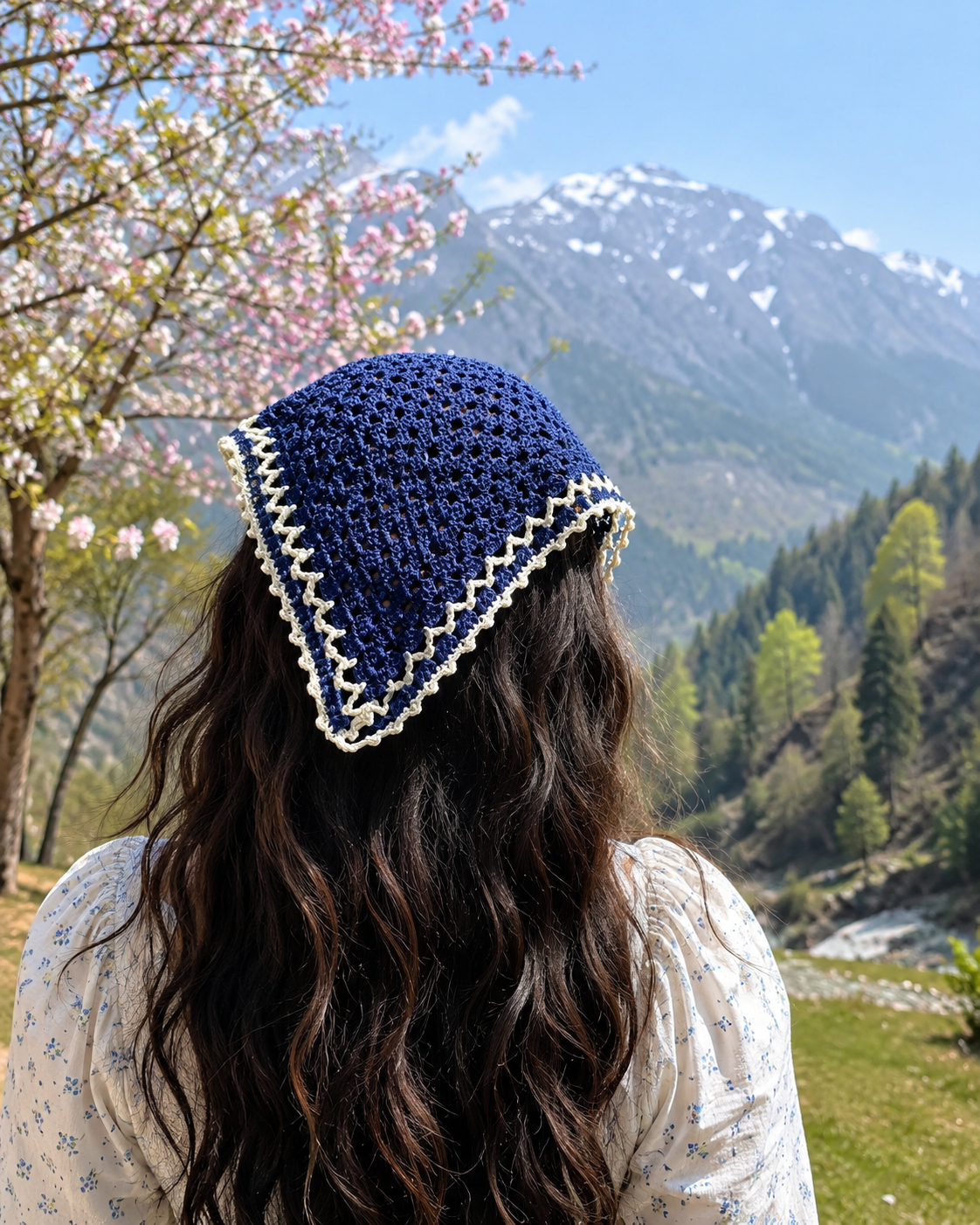 Handmade Crochet Hair Bandana ~ Color can be customised