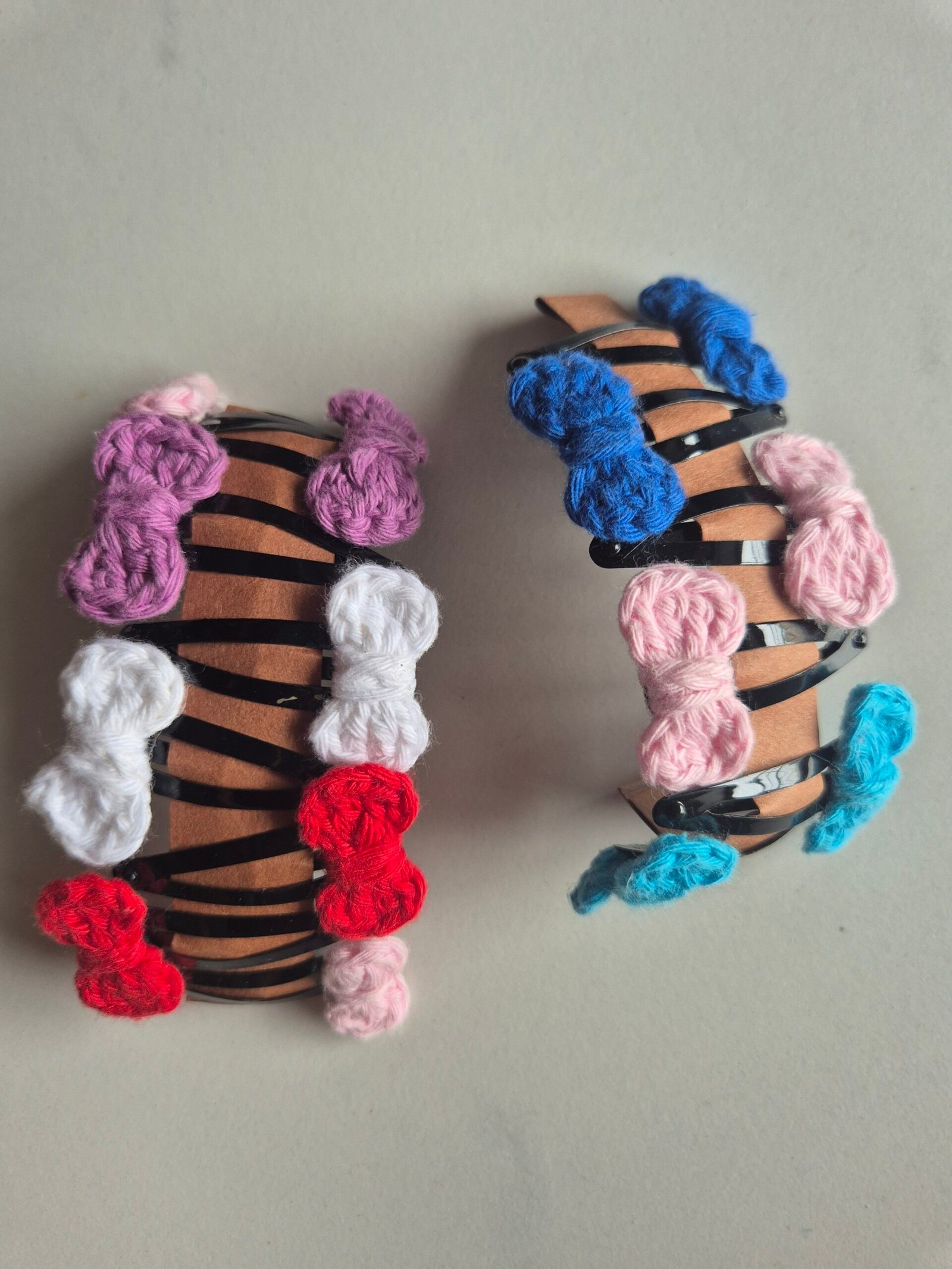 Handmade Crochet Bow Hair Pin (Pair) ~ Color can be customised - Image 2